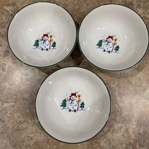 Pfaltzgraff snow village bowls (Set of 3)